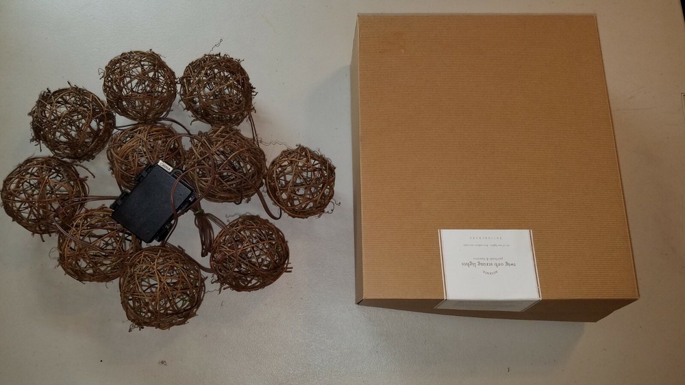 Pottery Barn Twig Orb String Lights S/ 10 Orbs Indoor Only #2468