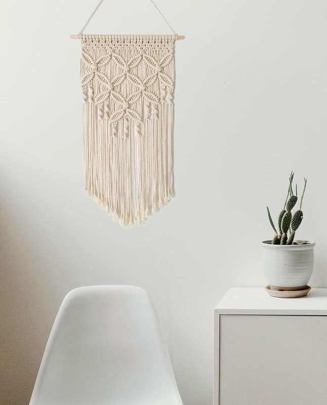 Handmade Cotton Macrame Wall Hanging Deep Green gallery