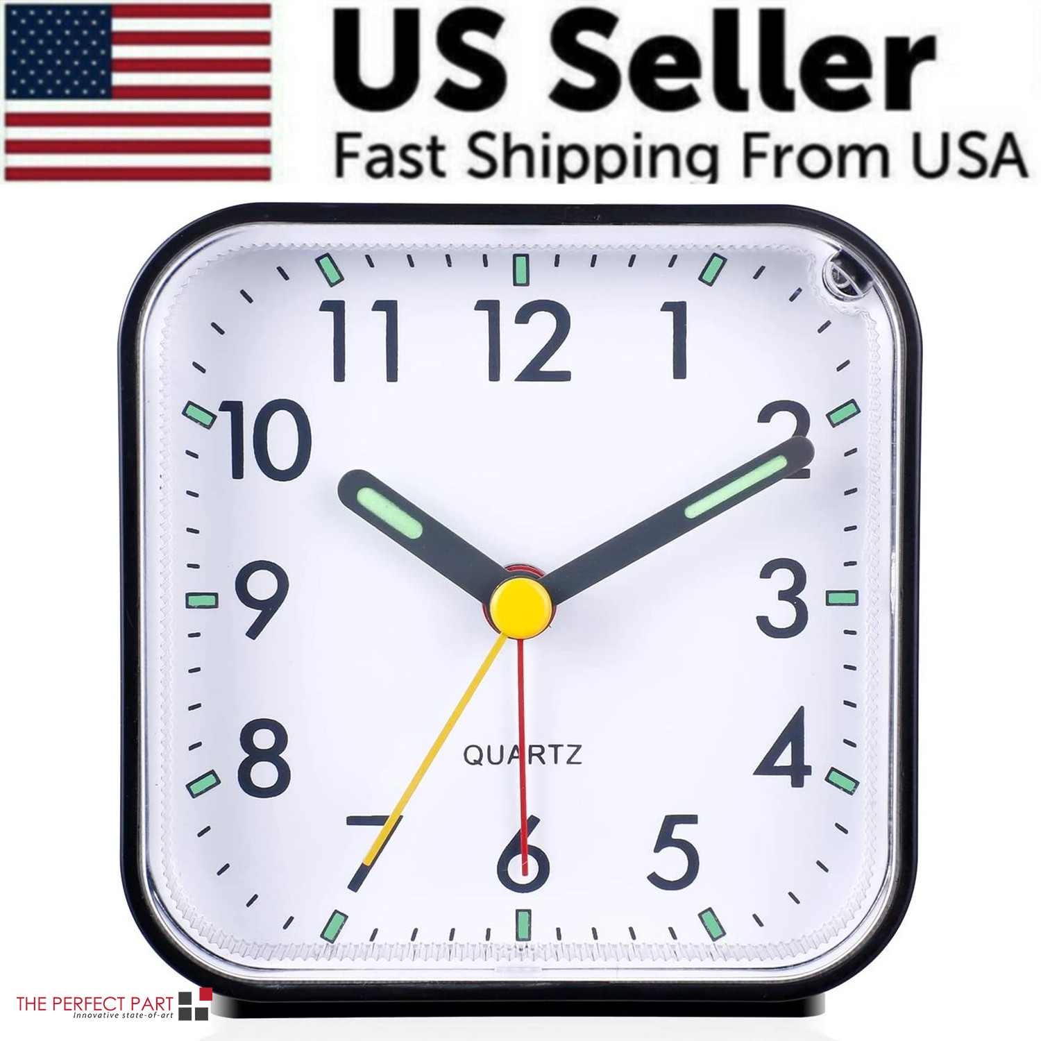 LED Desk Alarm Clock Nightlight Snooze Quiet Non Ticking Battery Powered Bedroom gallery