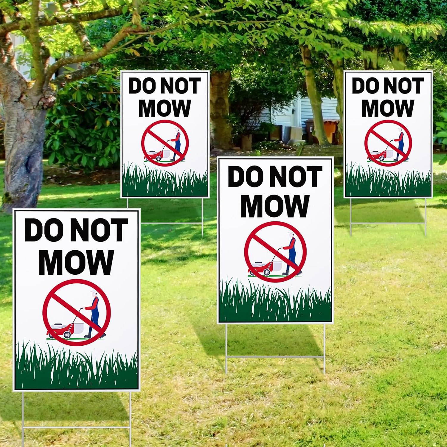 4 Pcs Do Not Mow Sign with Metal H Stake 10 X 7 Inches No Mow May Yard Sign Doub gallery