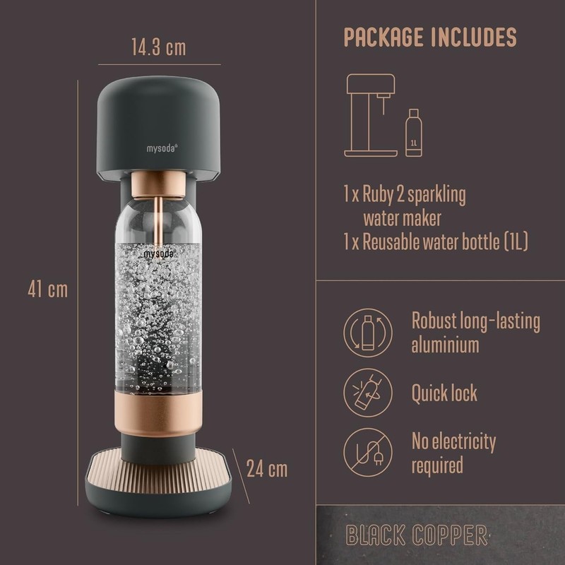Compact Ruby 2 Sparkling Water Maker - Eco-Conscious & Stylish Kitchen Essential gallery