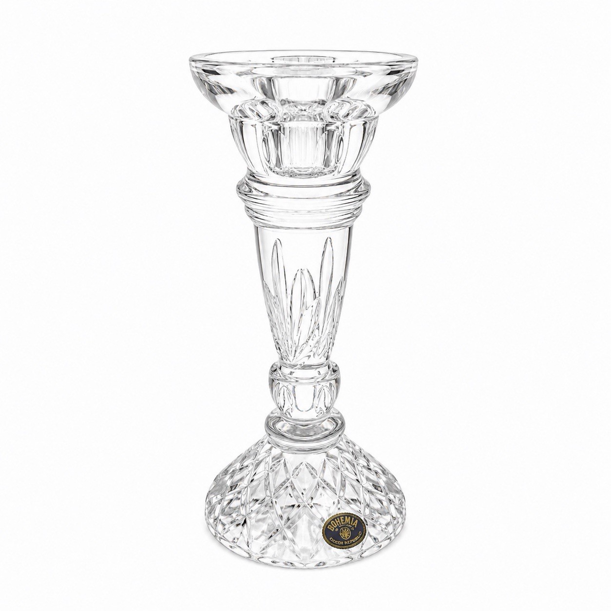 Bohemia Czech Republic Crystal Candle Holder 24% Lead Crystal 8" Pedestal gallery
