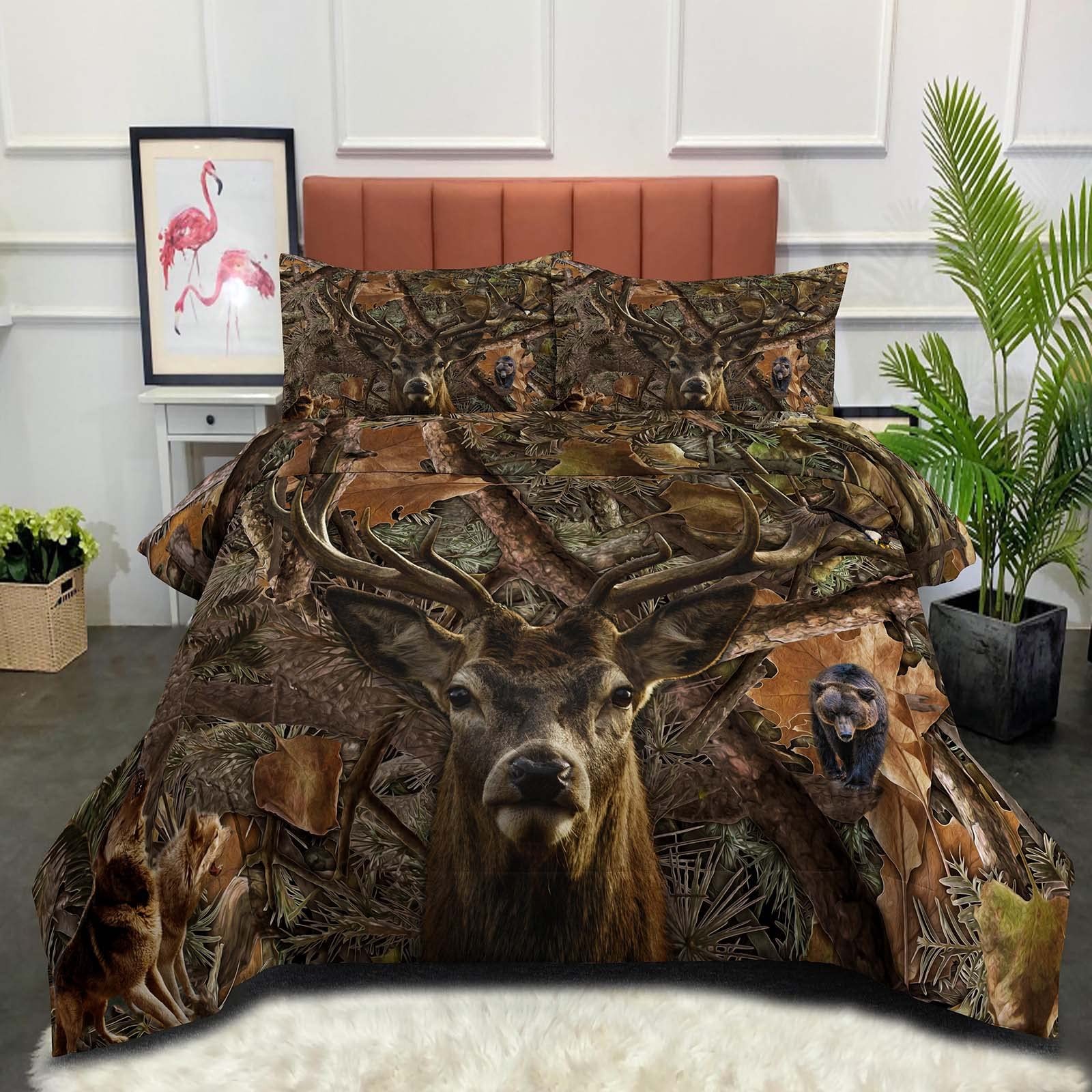 NINENINE Camo Comforter Set, Queen Size Bedding Set for Boys, Hunting Bed Set... gallery