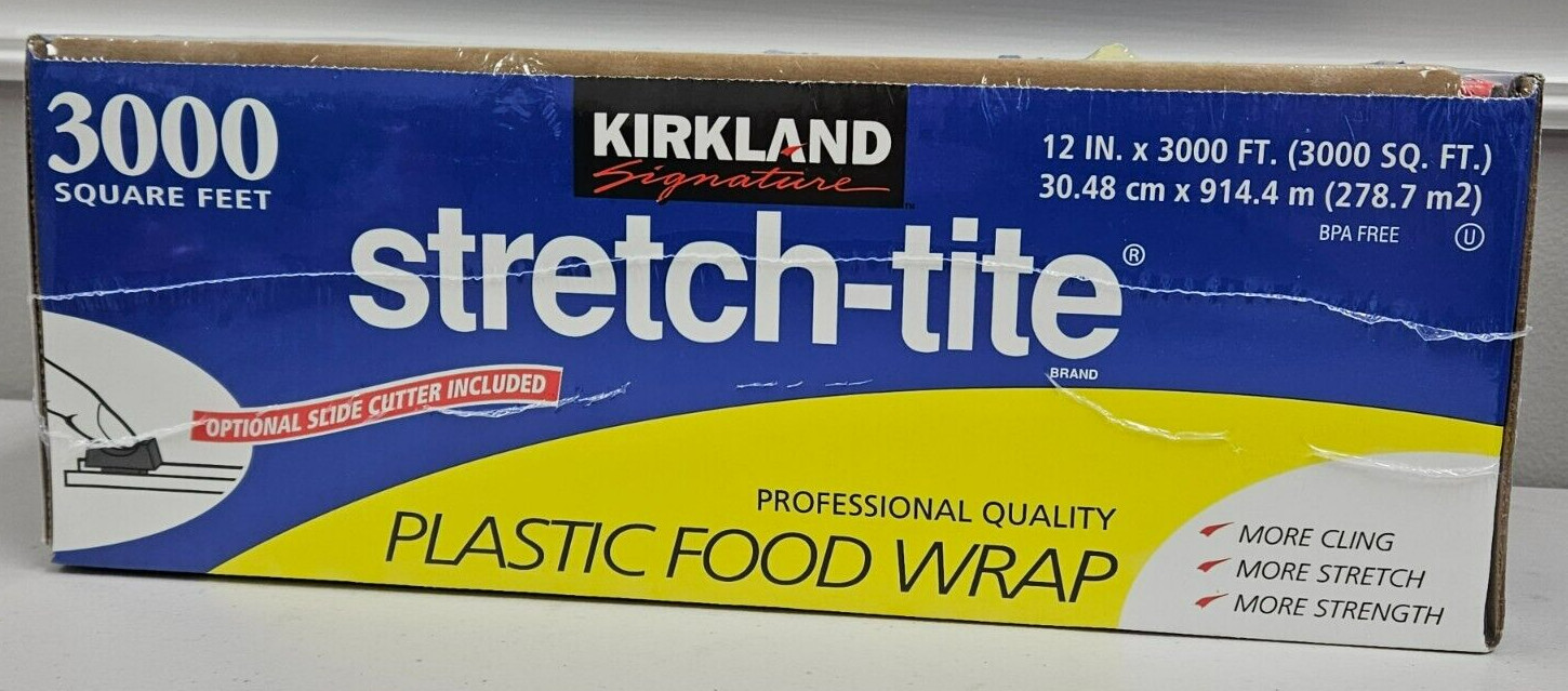 Kirkland Signature Stretch Tite Plastic Film Food Wrap 3000 ft x 12" 12 in wide gallery