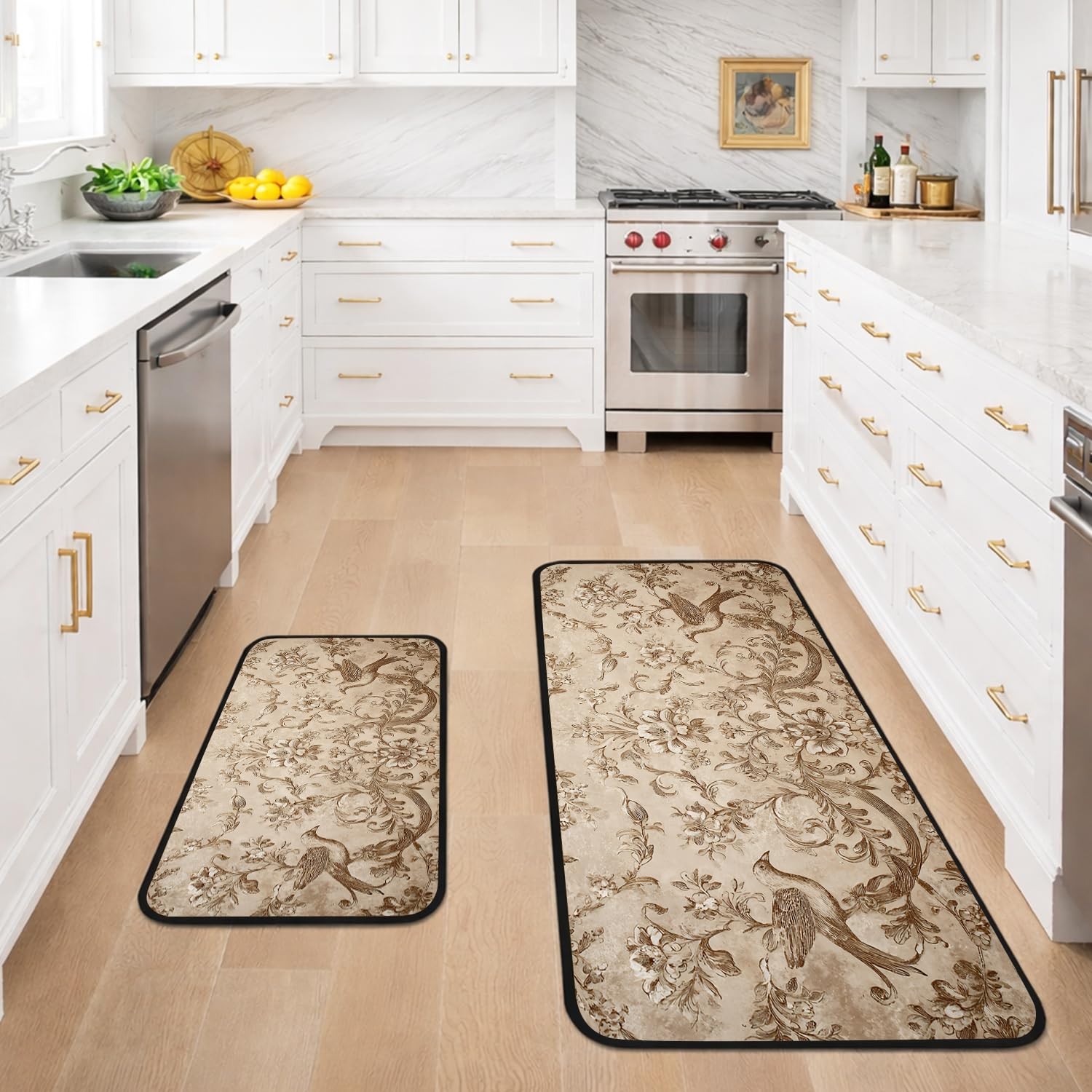2 PCS Kitchen Floor Mats Cushioned AntiFatigue Rugs 17x28 & 17x47 Inch gallery