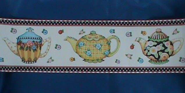 Mary Engelbreit Teapots Decorative Wall Border Pre Pasted Washable Strippable gallery