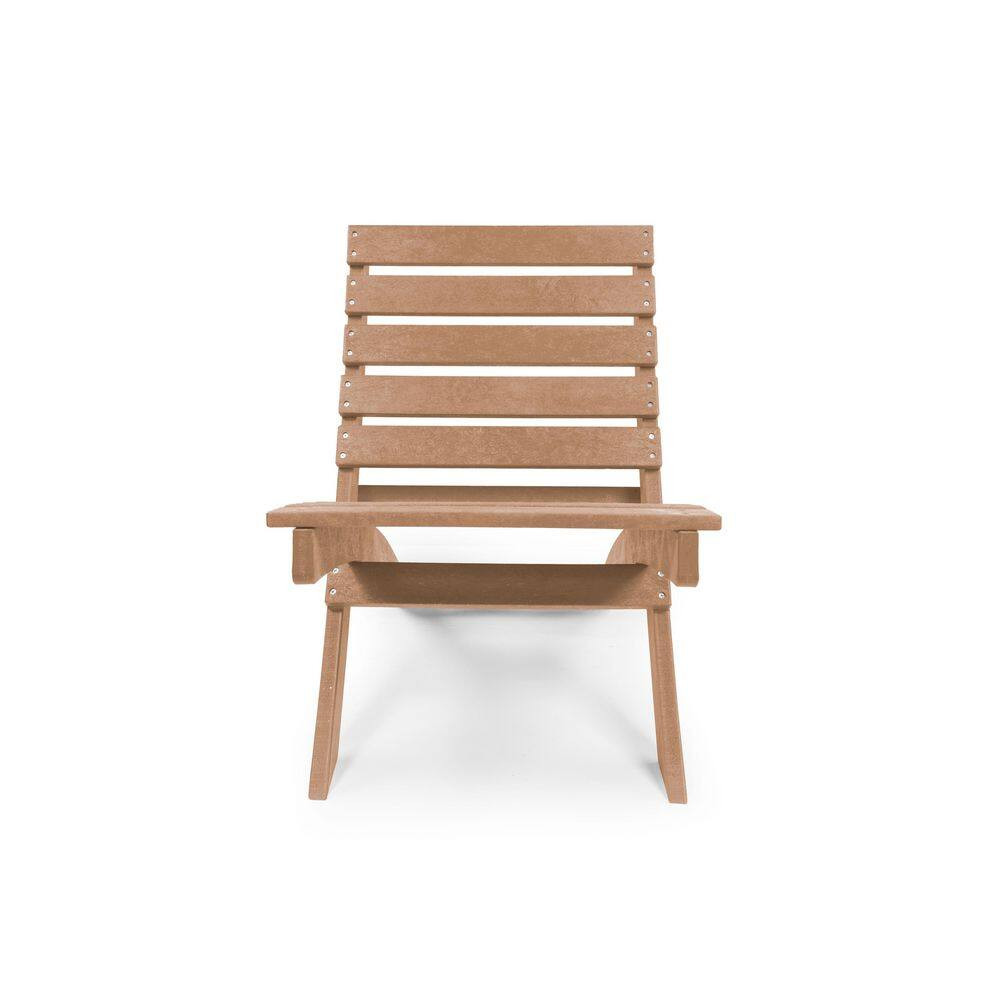 Teak Brown Fully Assembled All-Weather HDPE Outdoor Folding Patio Chair (1-Pack) gallery