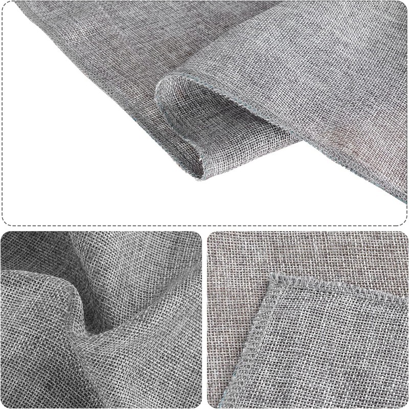 Gray Burlap Table Runner Natural Imitated Linen 14 x 48 14 x 48 Inch, Grey gallery