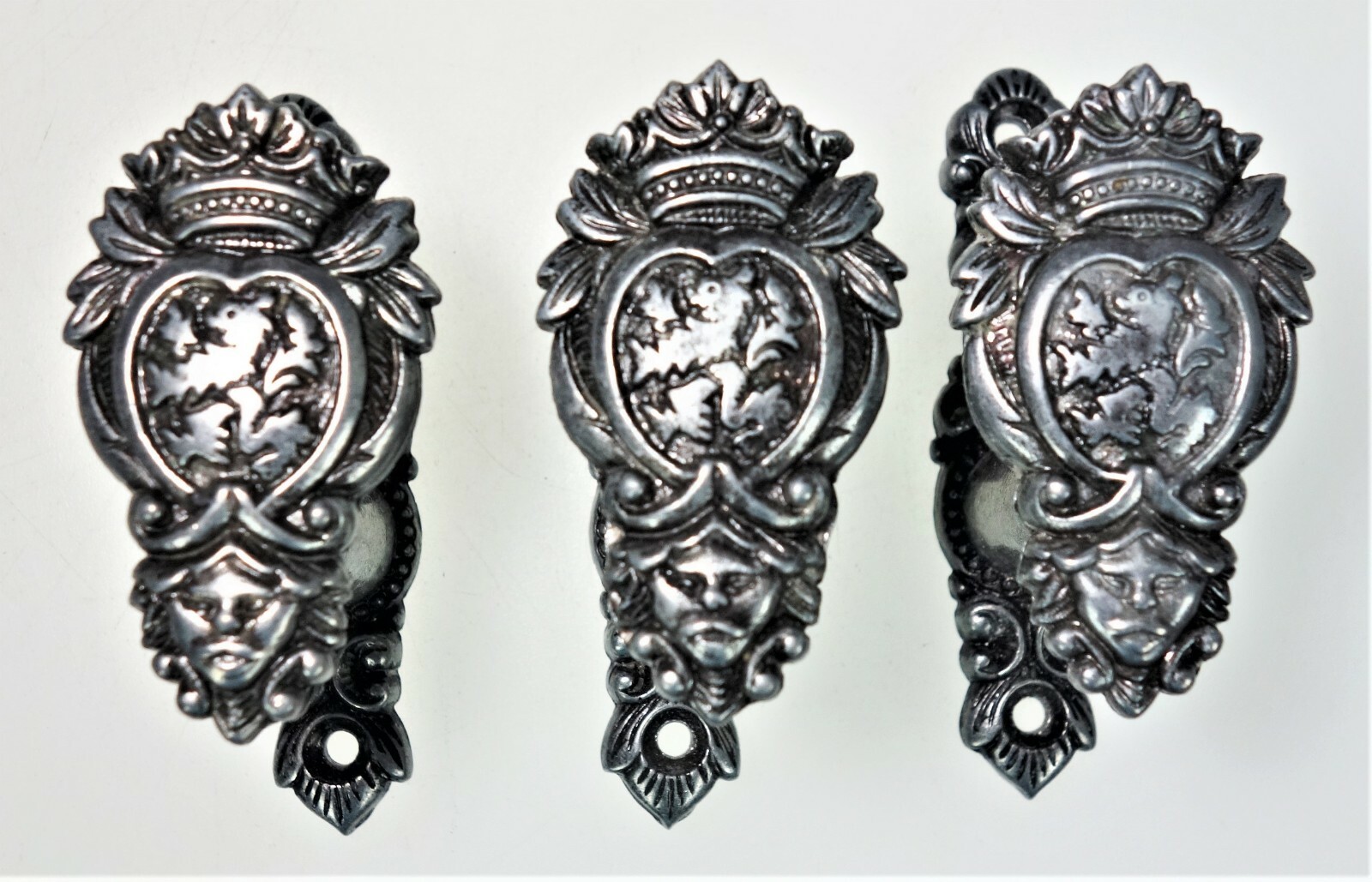 3 Holder Bracers Hardware Faux Shelving Accent Crowned Lion Medieval Renaissance gallery