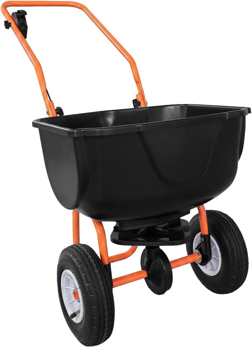 70 LB Lawn Spreader Walk Behind, Broadcast Fertilizer Spreader 0-10ft, 8" Tires gallery