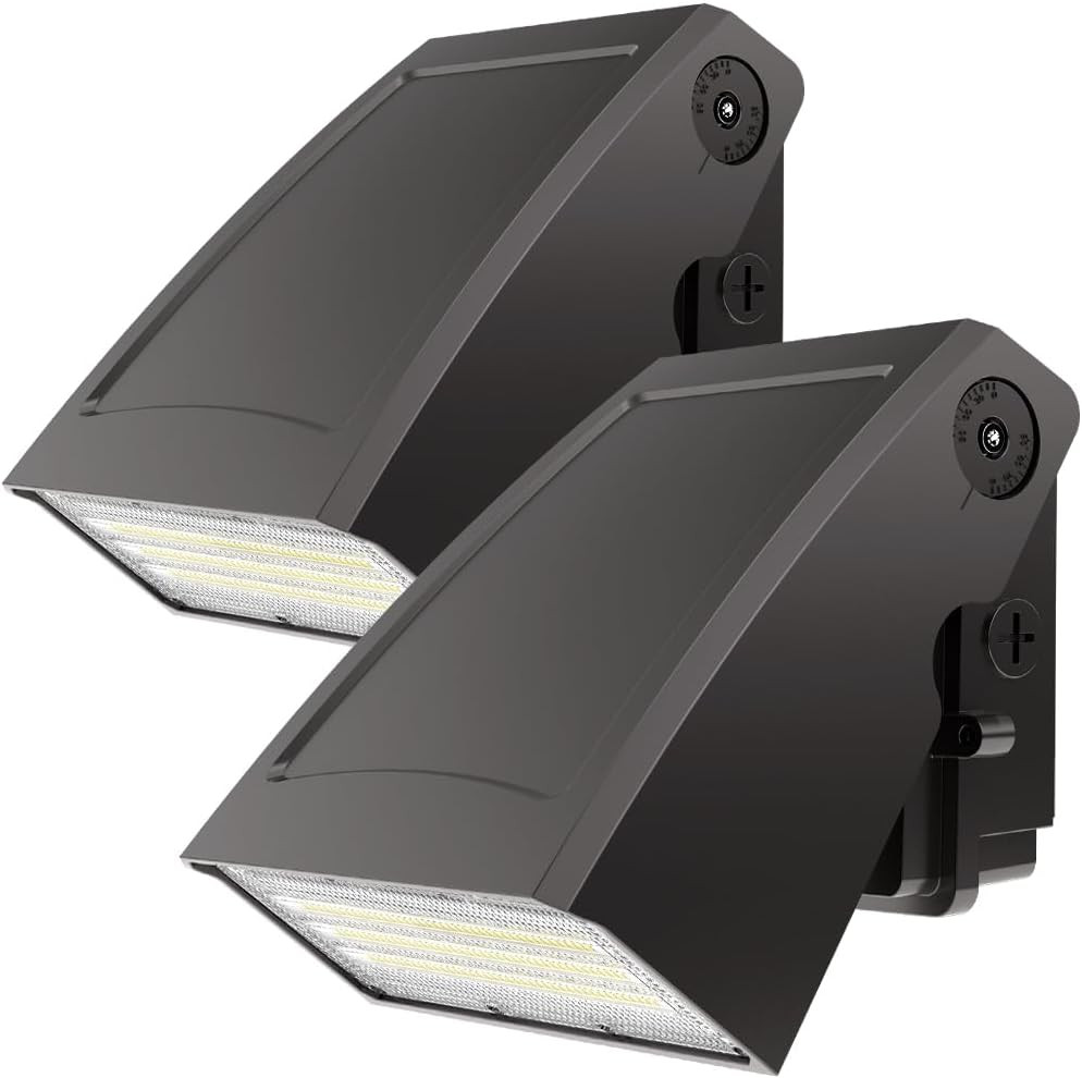 40W LED Wall Pack Lights 5200Lm 5000K Adjustable ETL Certified - 2 Pack gallery