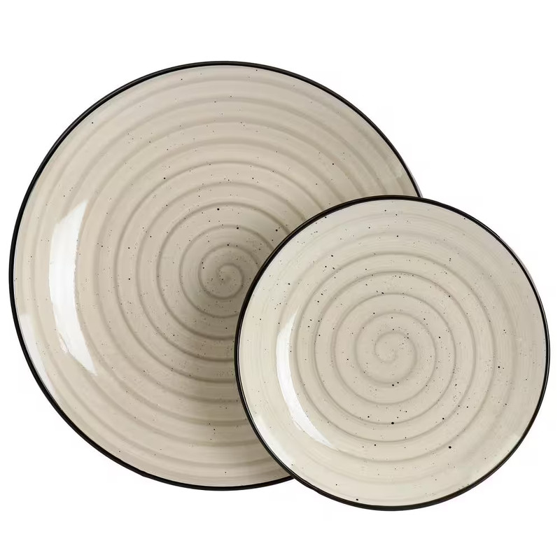 Gia 24 Piece Stoneware Dinnerware Set in Cream gallery