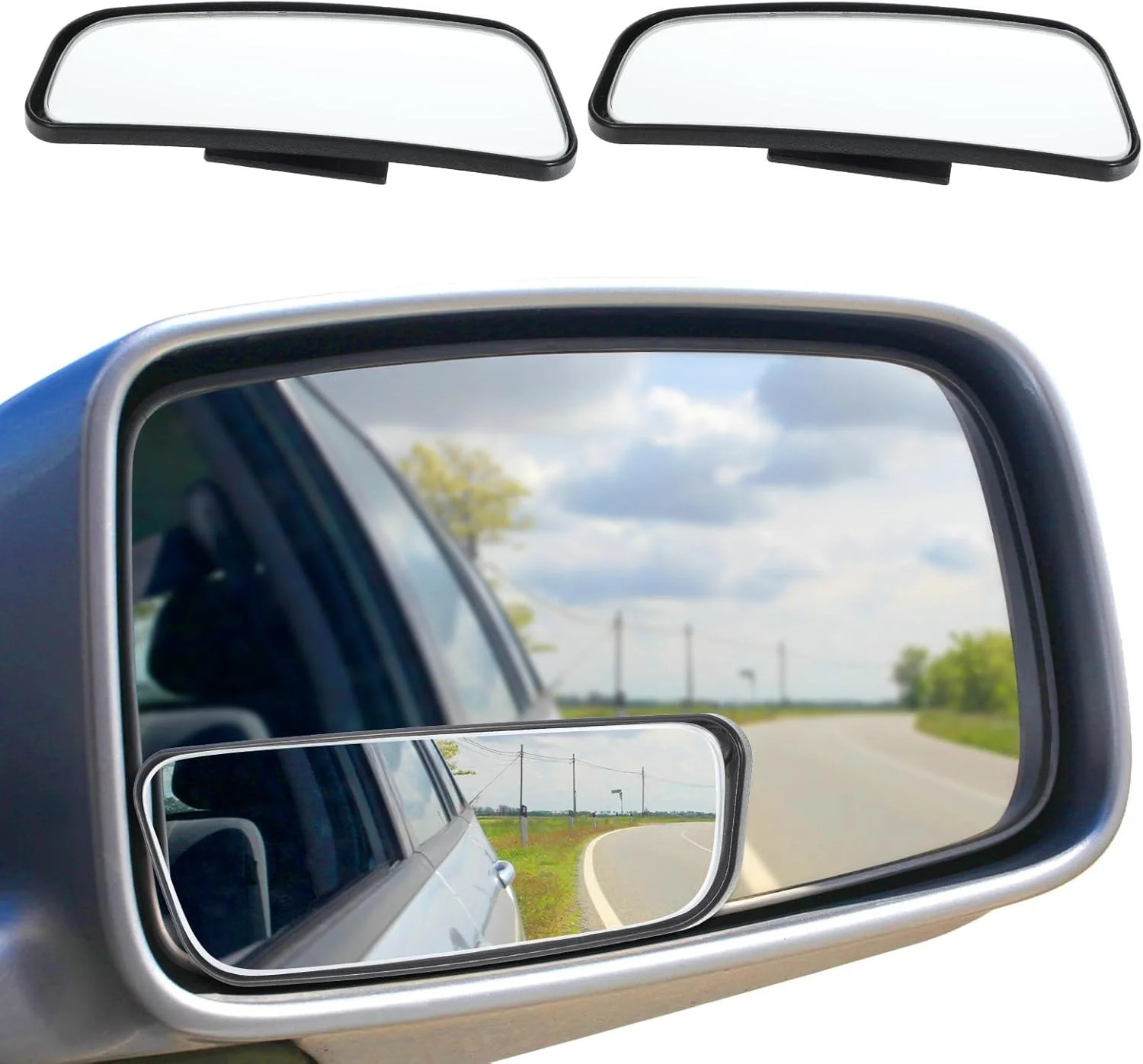 2PCS Blind Spot Mirror for Car Wide Angle Convex Rear View Mirror Kit gallery
