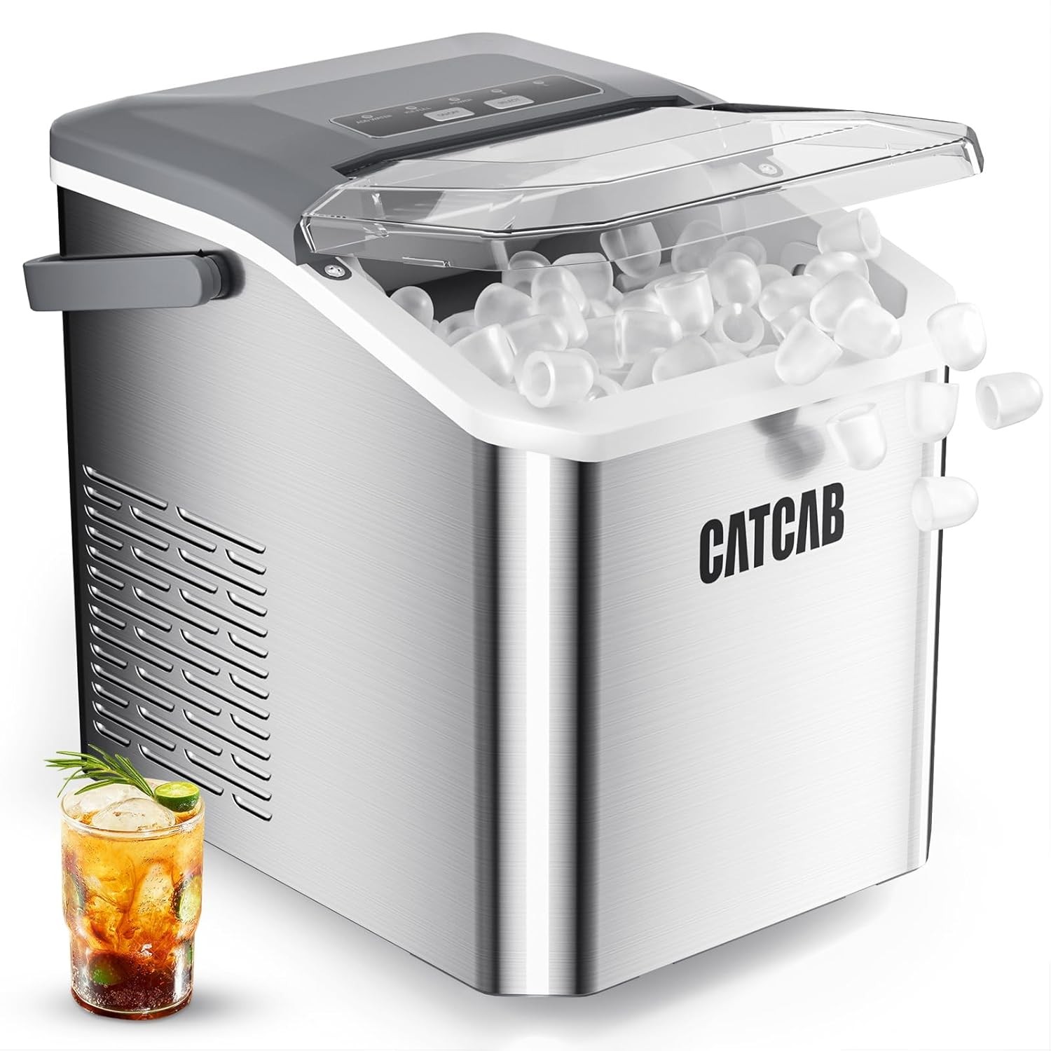 Ice Makers Countertop 26.5Lbs/24H 9 Cubes in 6 Mins Silver gallery