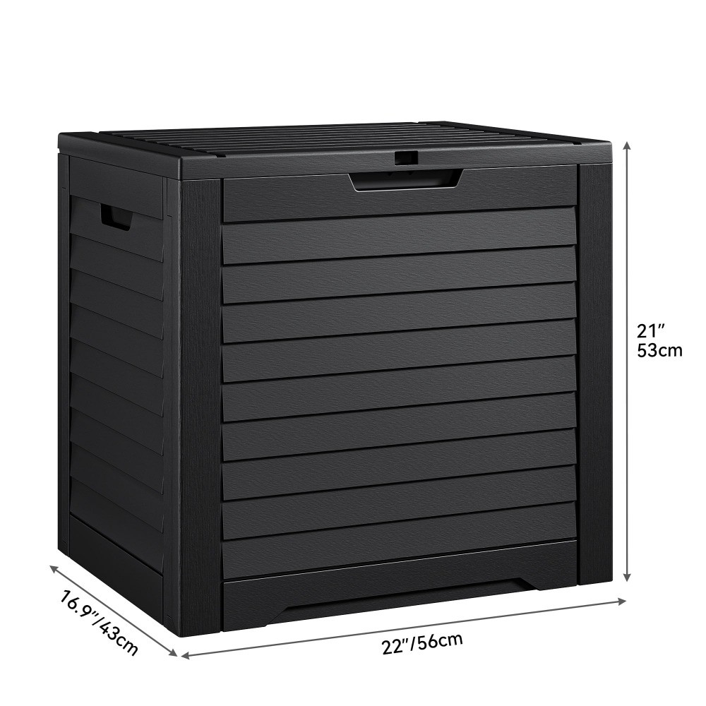 Uforic Outdoor Lockable 35 gal Resin Deck Box, Black gallery