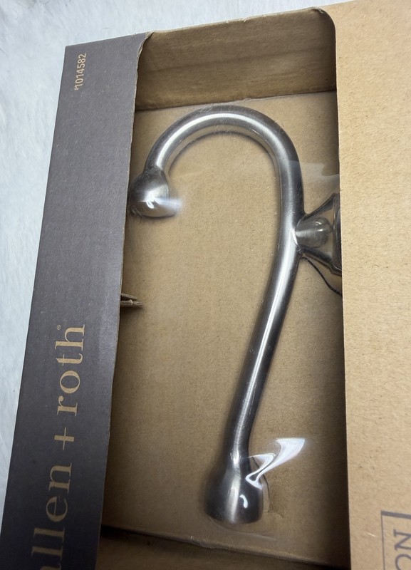Allen + Roth Jordon Double Robe Hook Brushed Nickel Towel Hook 1014582 New gallery