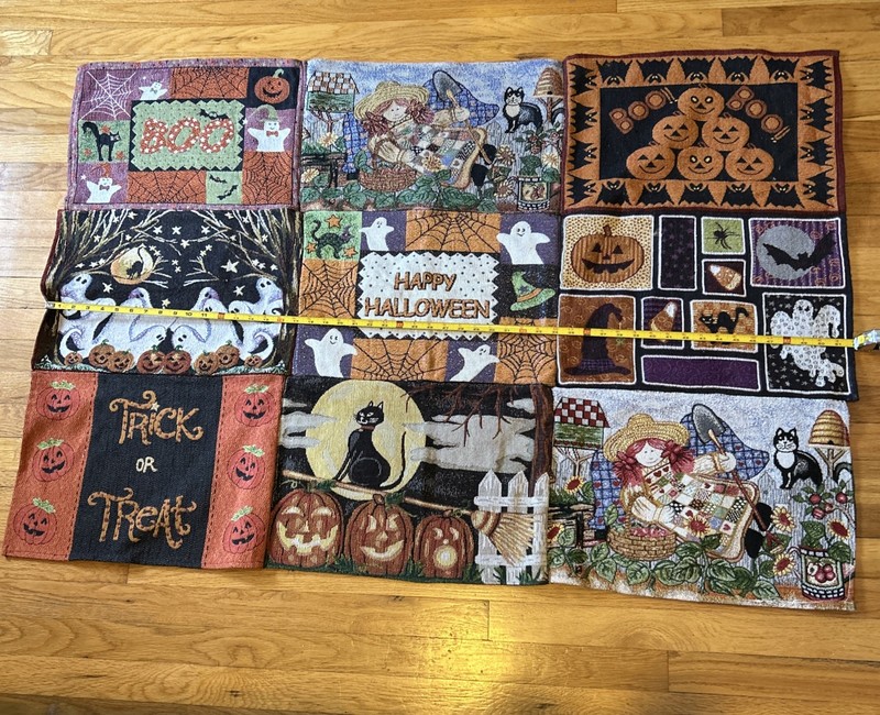 Halloween Patchwork Tapestry 36”x52” Retangular Table Topper Wall Hanging gallery