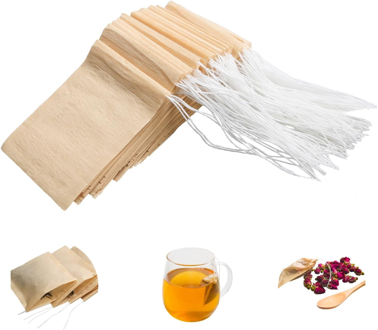 Eketirry 100pcs Disposable Tea Bags for Loose Tea, Small Empty Tea Bag gallery