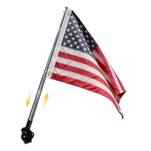 American Boat Flag Pole Kits Small American Flag with Retractable Flag Pole