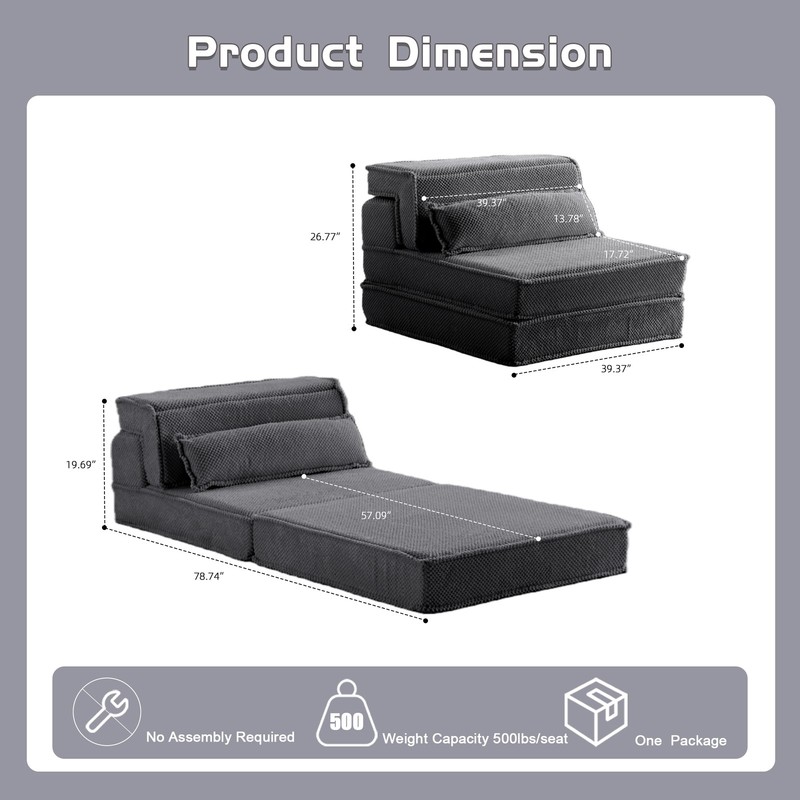 Compression Sofa,DIY Boneless Modular Sectional Sofa(Oversized Single Sofa with gallery