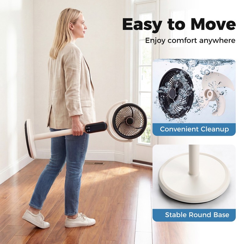 Oscillating Pedestal Fan, Quiet Standing Fan with 8 Speeds, Remote, 12H Timer gallery