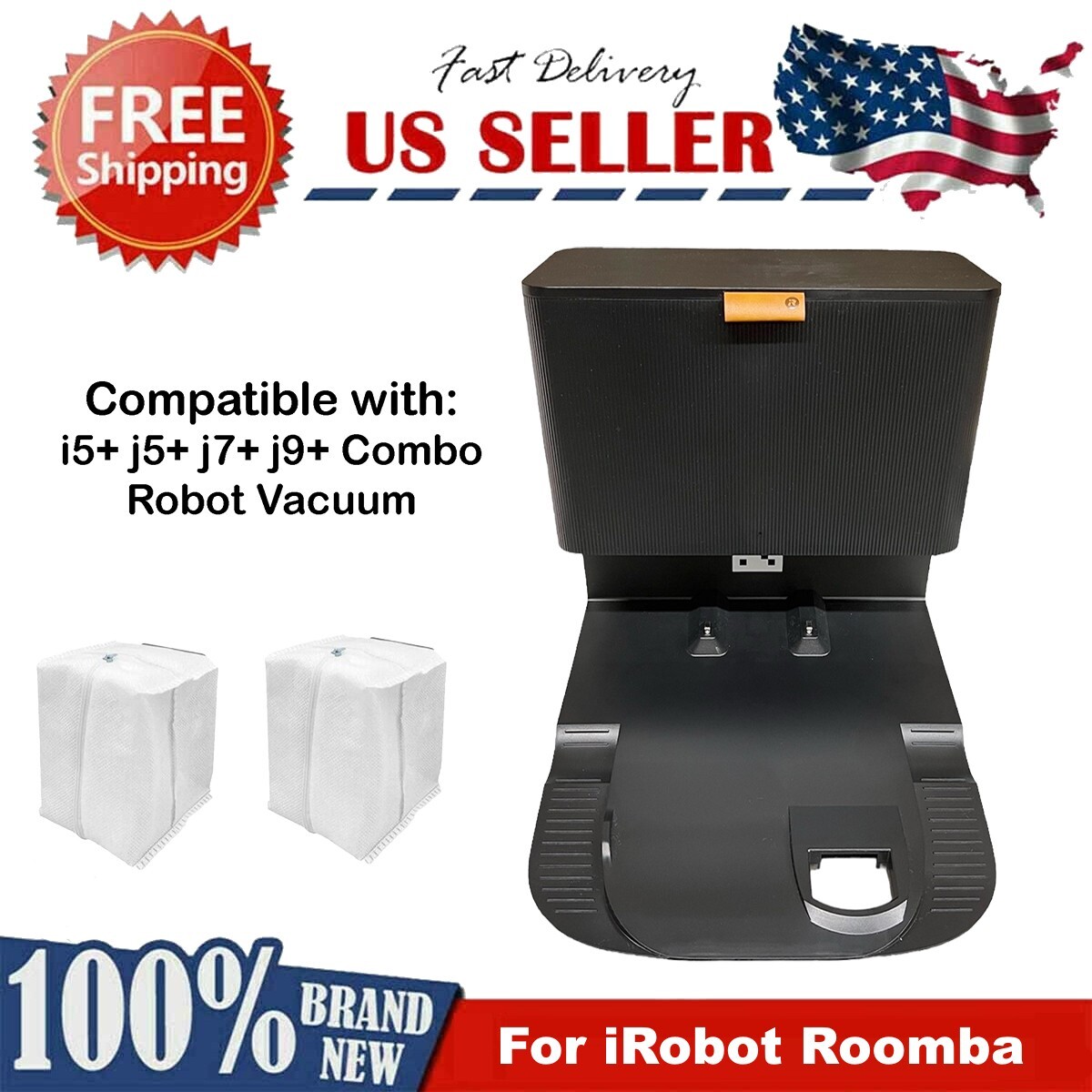 Automatic Disposal Dock for iRobot Roomba j5+ j7+ j8+ j9+ Robot & 2 Dust Bags gallery