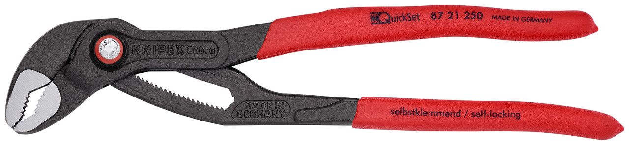 Knipex 87 21 250, Cobra® QuickSet Water Pump Pliers, 10", Non-Slip Plastic, Bulk gallery