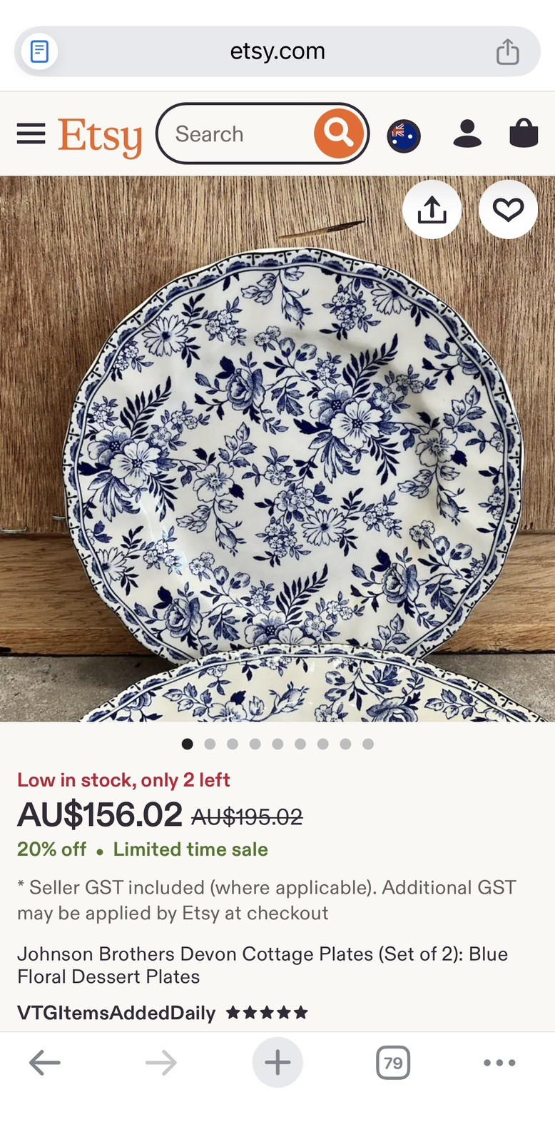 Johnson Brothers DEVON COTTAGE BREAD AND BUTTER / DESSERT PLATE 6.8" / 17cm gallery