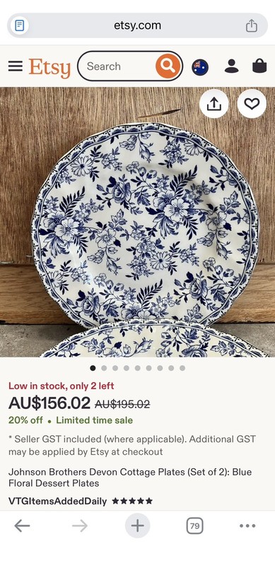 Johnson Brothers DEVON COTTAGE BREAD AND BUTTER / DESSERT PLATE 6.8" / 17cm gallery