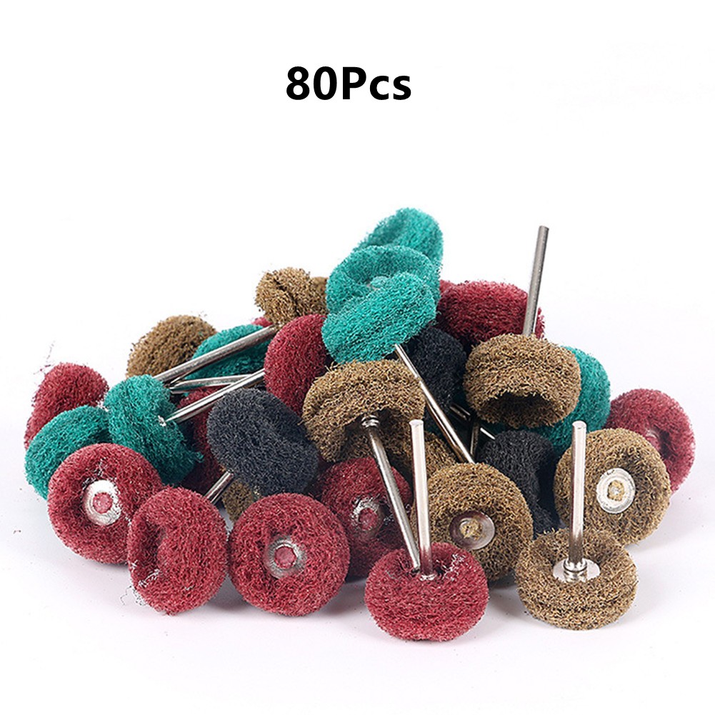 80Pack Abrasive Buffing Wheel Grinding Polishing Shank Craft Bits Rotary Tool gallery