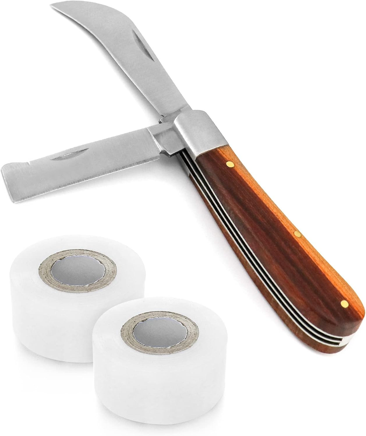Double Blade Grafting Knife Budding Pruning Tool w 2 Rolls Plant Grafting Tape gallery