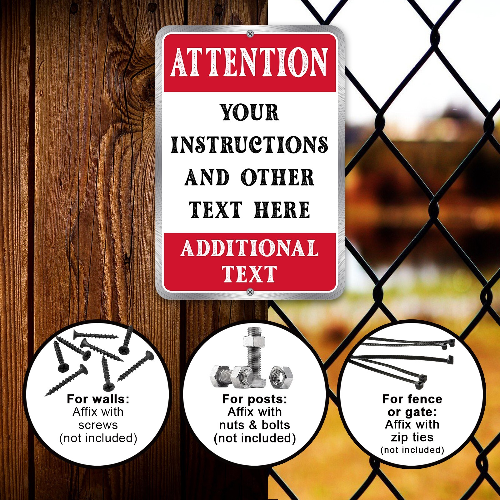 Customized With Your Custom Text New Personalized Aluminum Metal Sign 8 x 12" gallery
