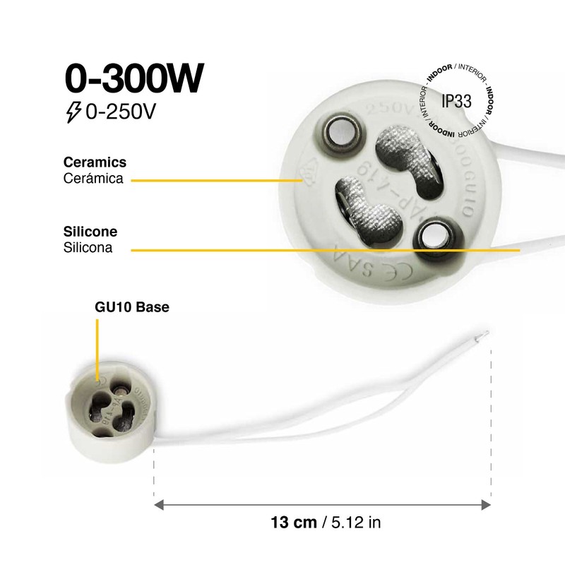 10 PCS - Wire Connection Socket Holder for GU10 LED Light or Hologen Light Bulb gallery