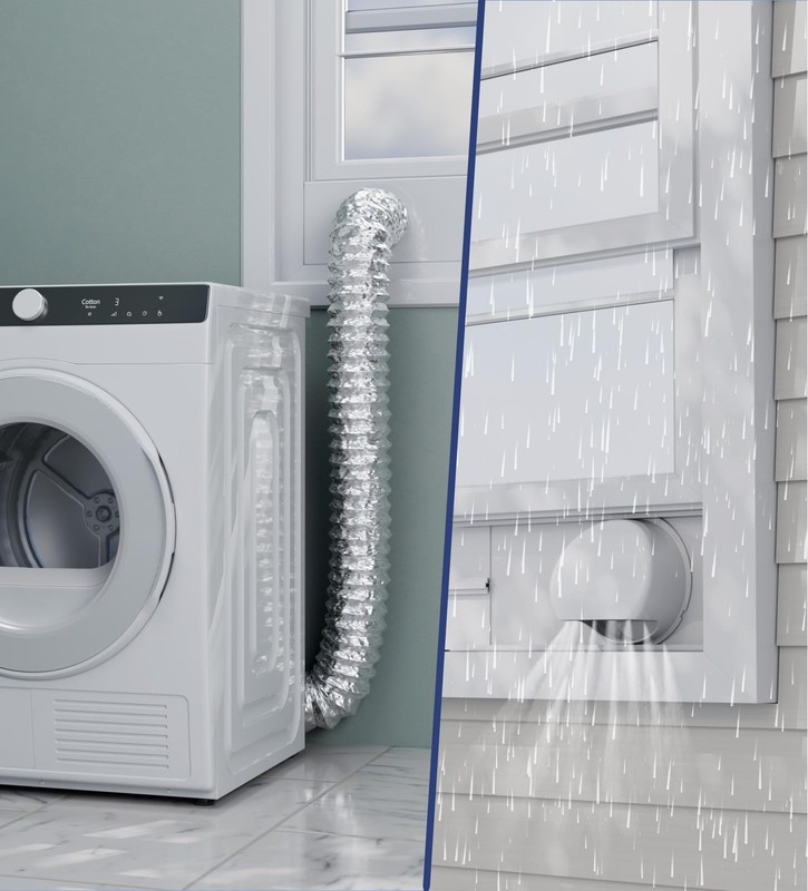 Dryer Vent Window Kit,Adjustable Window Vent Kit with Outdoor Dryer Vent Cove... gallery