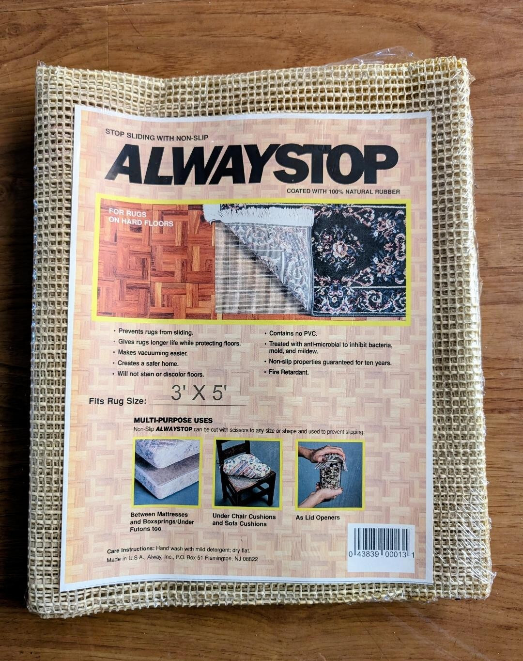 Alwaystop Ultra Low-Profile Non-Slip Rug Pad 3 x 5 ' or 4 x 6 ' Available gallery