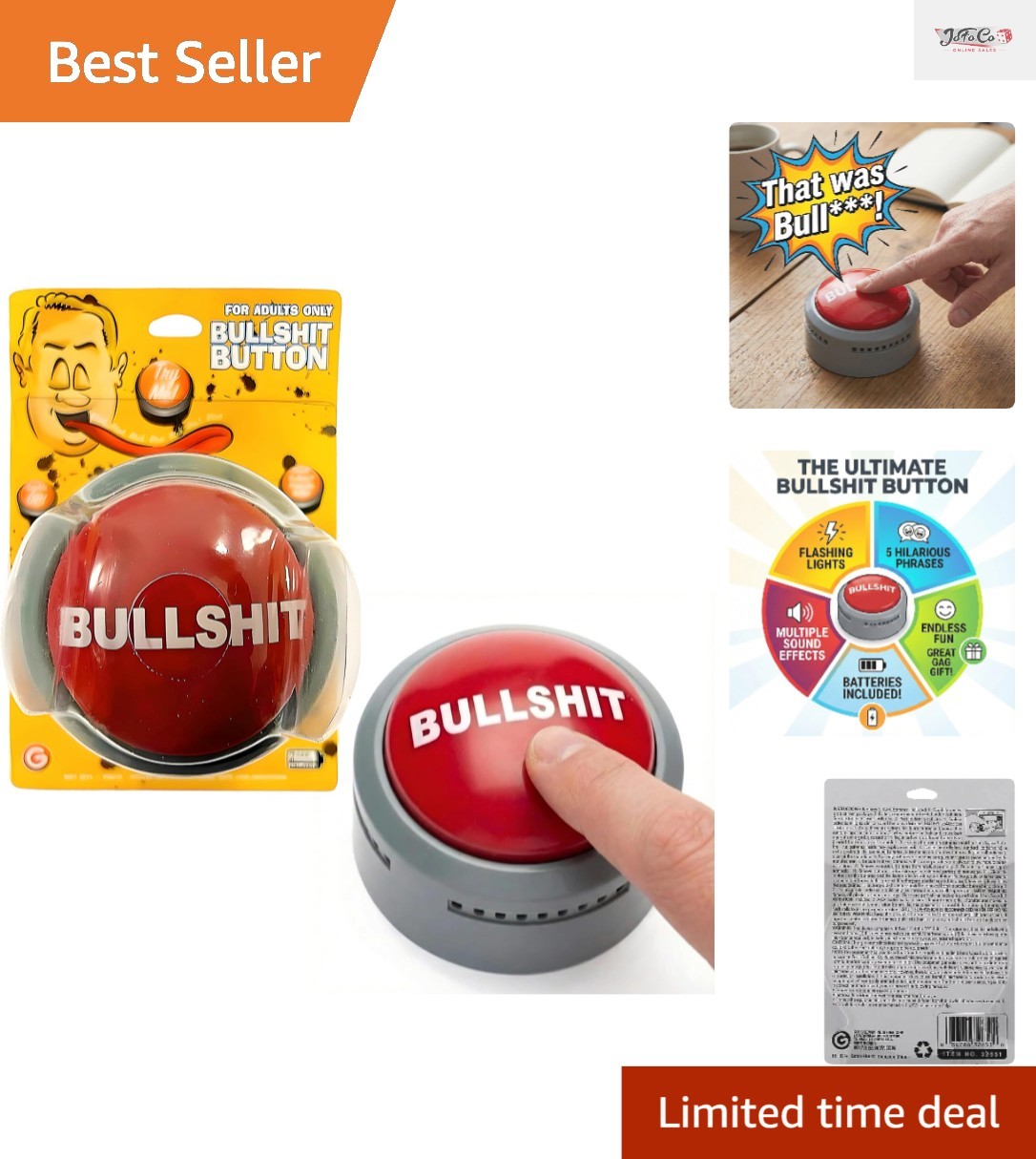 Giant Red BS Button – Instant Laughter with Sound Effects & Batteries Included! gallery