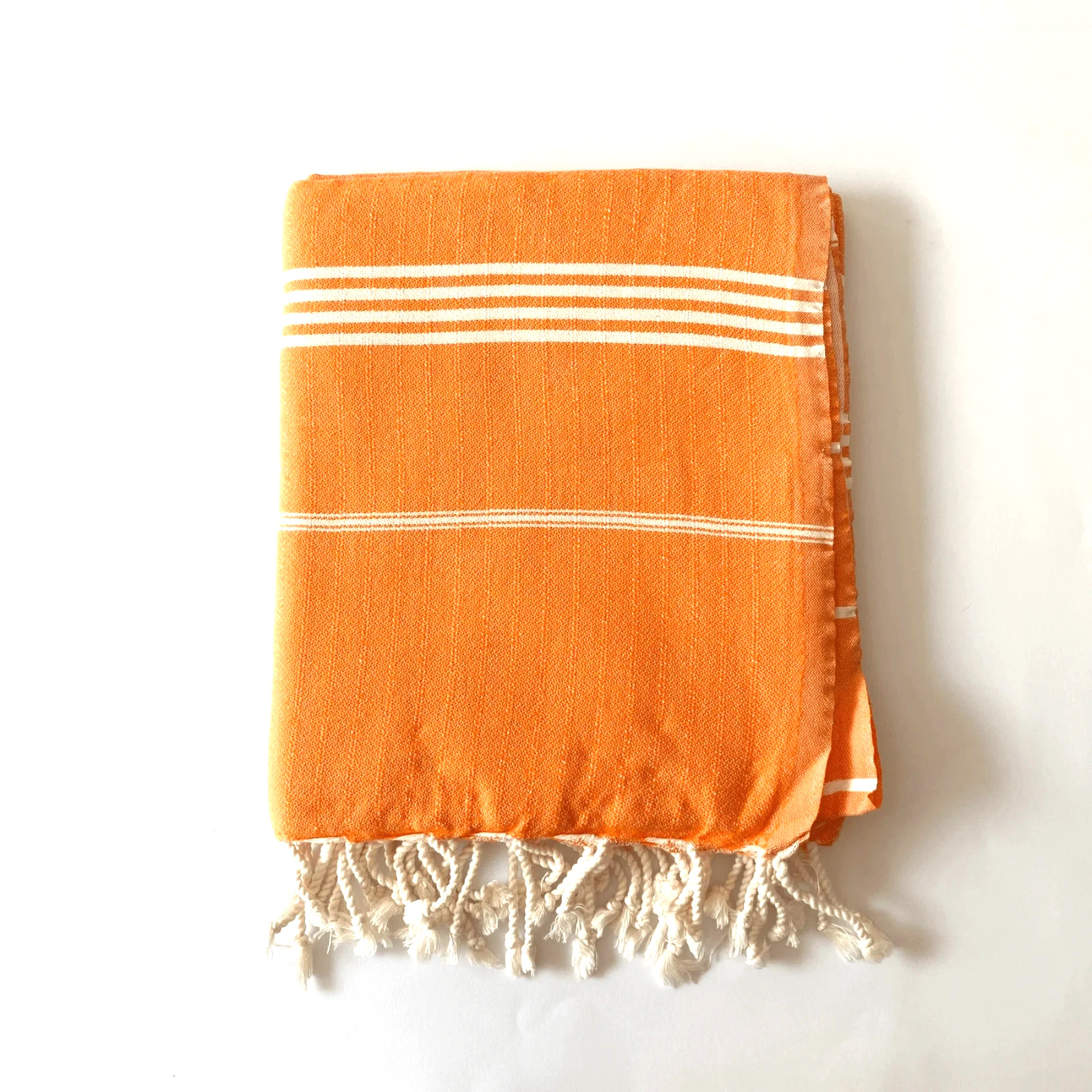 Turkish Beach Towel Large Size Sand-free 100% Cotton 39X70 Inches orange gallery