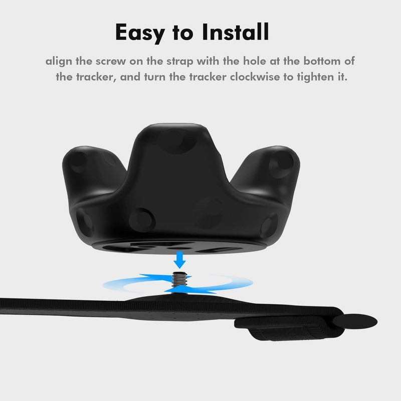 AMVR 5-Pcs Full Body Straps for HTC Vive VR Tracker/Tracker(3.0) - Black gallery