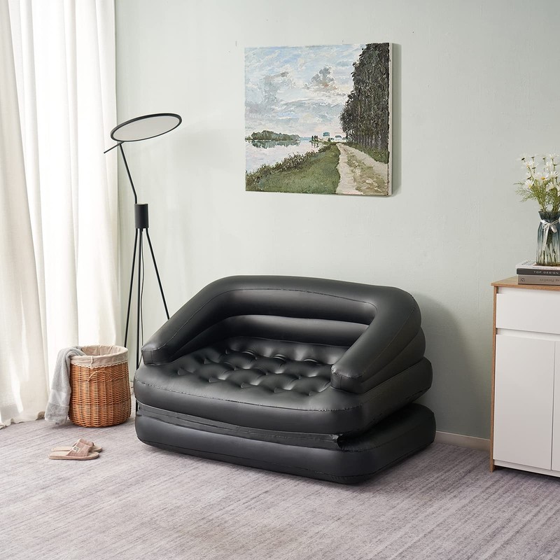 Inflatable Sofa Bed for Camping, Pool Float Couch Outdoor Mattress Bed with A... gallery