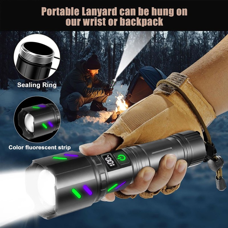 Strong White Laser LEP Flashlight Torch Zoom USB Rechargeable Work Light Burning gallery