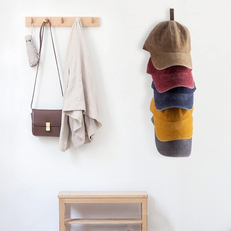 3 Pcs Hat Rack for Baseball Caps, Wall Mounted Wooden Hat Storage Organizer H... gallery