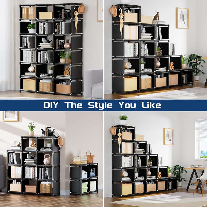 Extra Large 18-Cube Bookcase - DIY Storage Organizer for Home & Office gallery