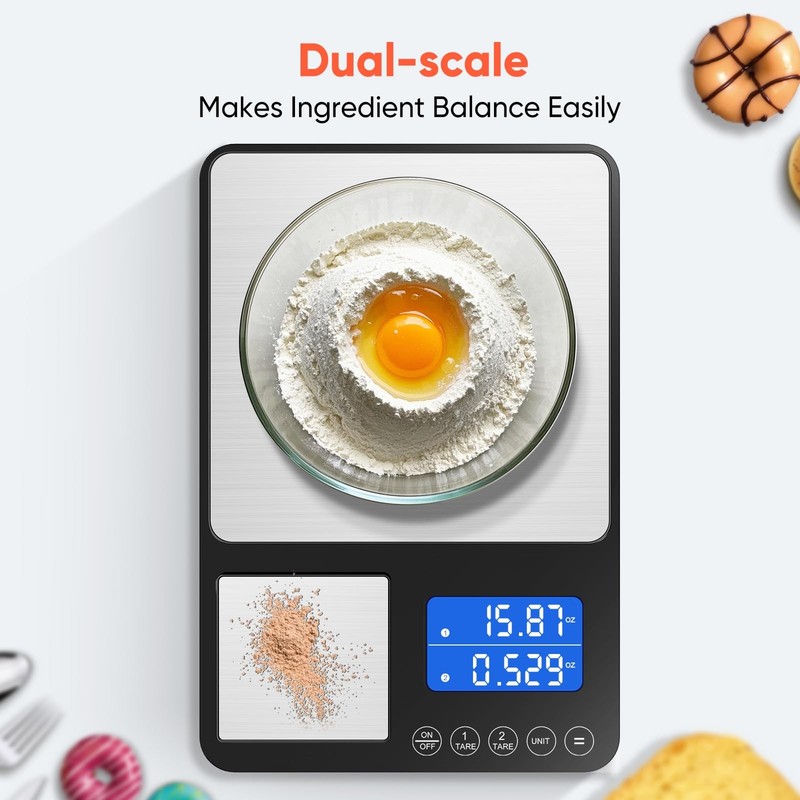 33 Lbs Dual Platform Digital Kitchen Food Scale Two Precision Surfaces gallery