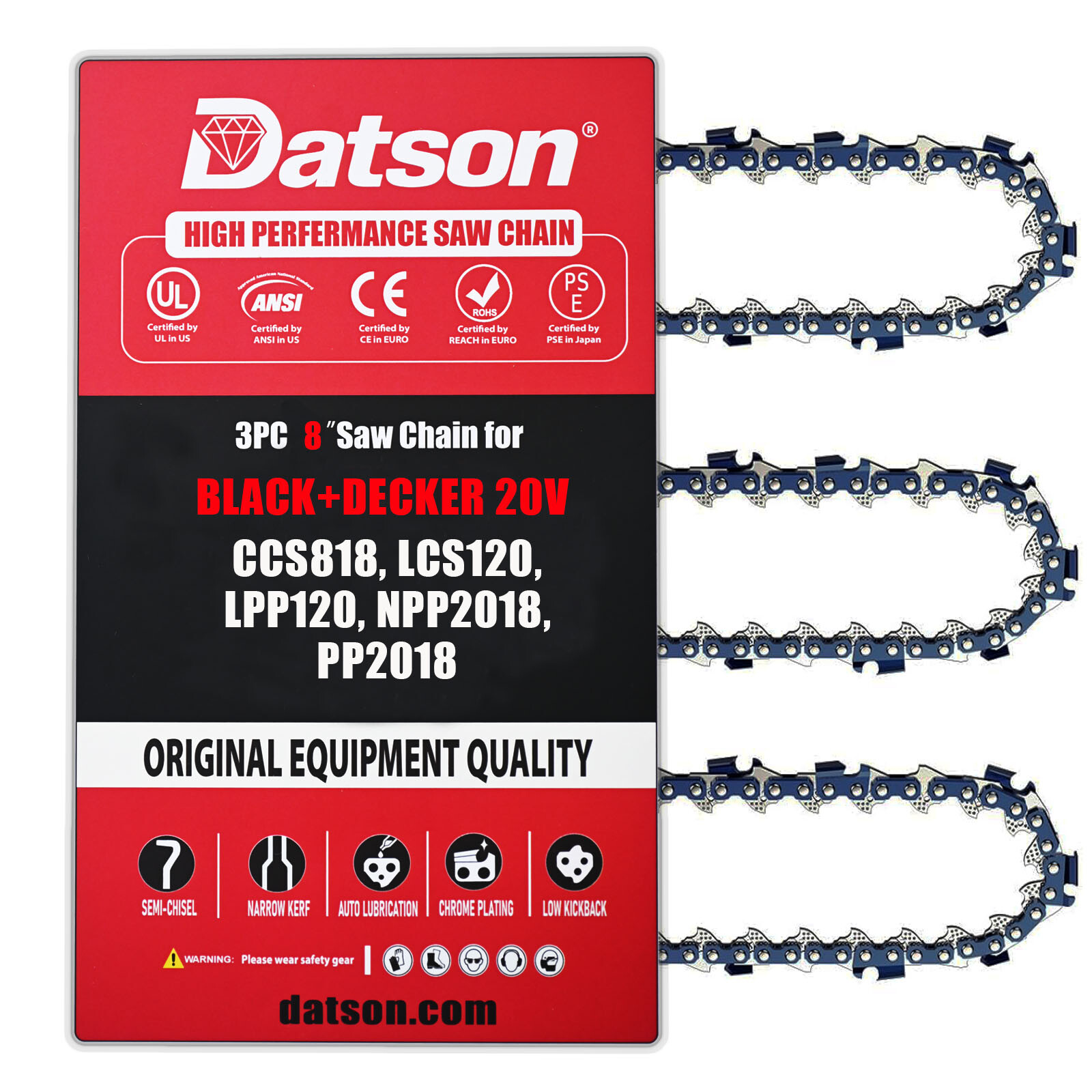 8Inch Chainsaw chain 3/8" LP.043 34DL For CRAFTSMAN 79246 Pole Saw, CMCCSP20(M1) gallery