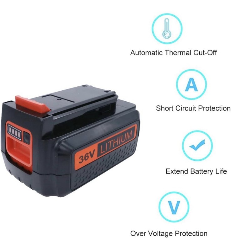 2000mAh 36V Lithium Battery Replacement for Black+Decker LBX2040 LBXR36 DC9360 gallery