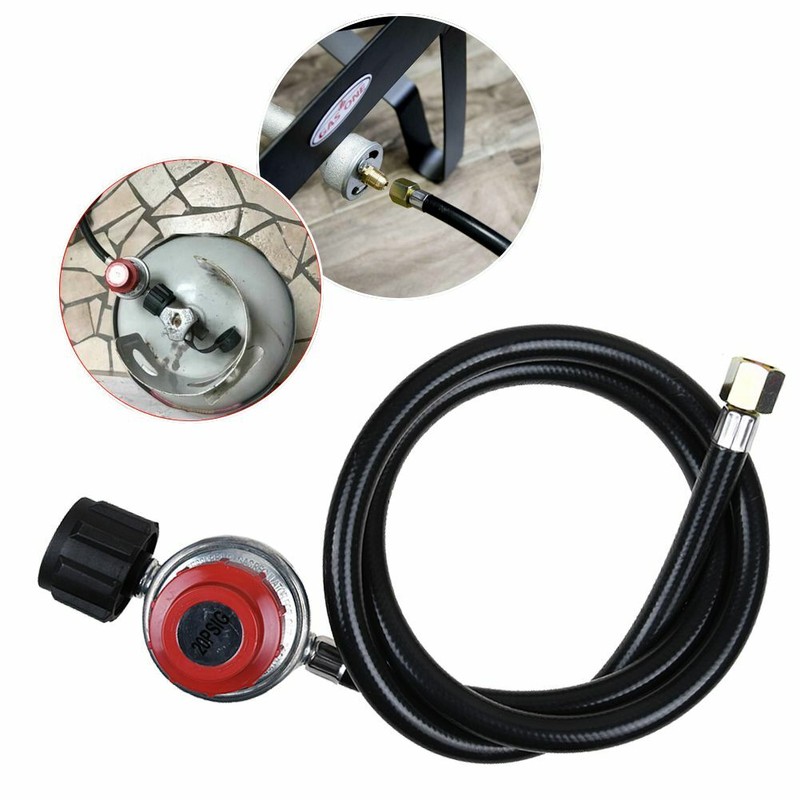 Adjustable Propane Gas Regulator Hose BBQ Grill Burner Tank with 4ft Hose 20PSIG gallery