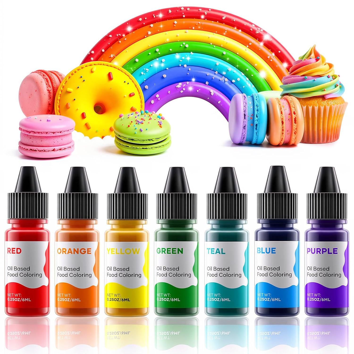 Oil Based Food Coloring for Chocolate Rainbow Oil Edible Food Dye Set for Bak... gallery
