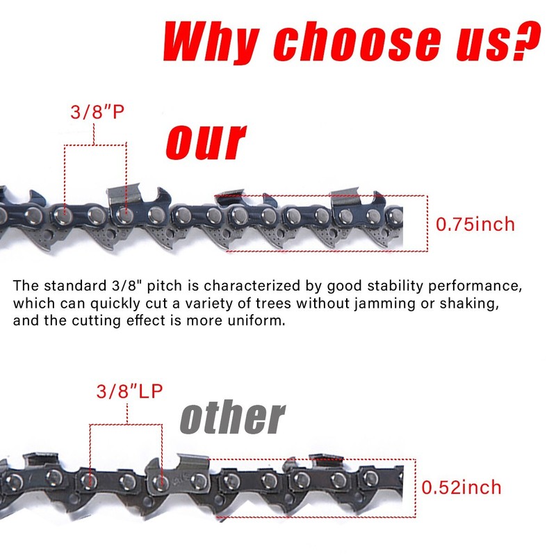 3 Pack 20" Full Chisel Chainsaw Chain for Husqvarna 455 Rancher - 3/8" .050" 72 gallery