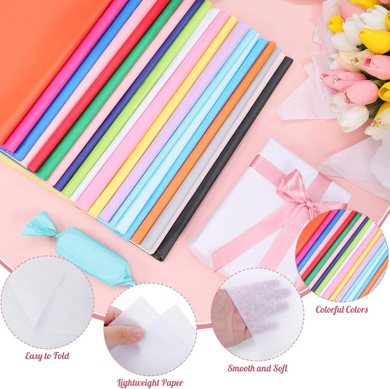 160 Sheets Tissue Paper Bulk for Gift Bags 20 X 14 Inches Multicolor Gift Tissue gallery