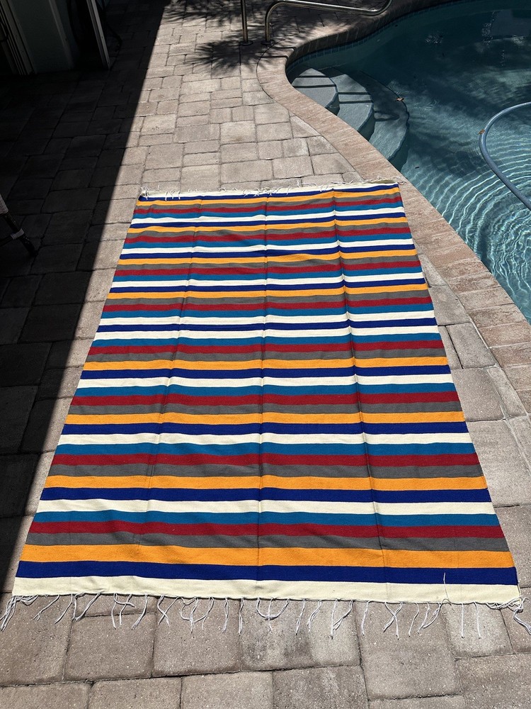 Vintage, throw blanket, beach blanket 87in-58in